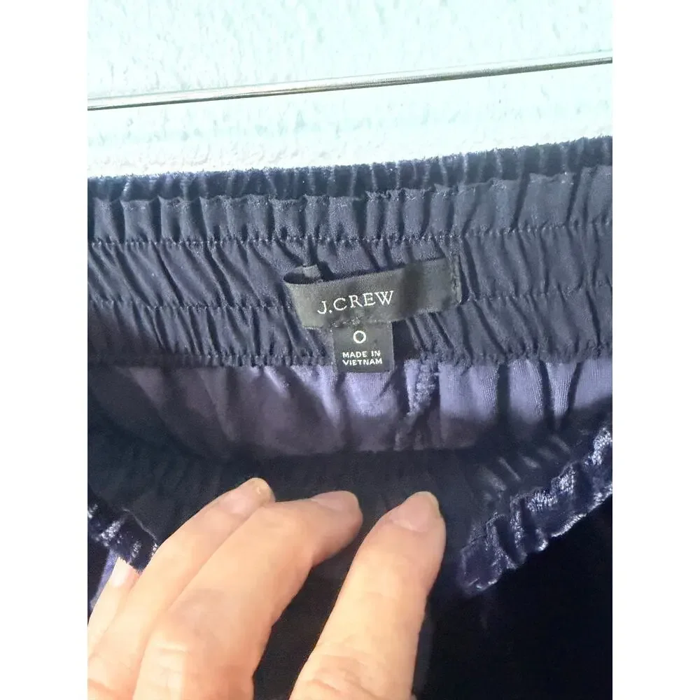 J.Crew Velvet Jogger Pants 0 Deep Purple Drawstring Pull On Witchy Whimsigoth